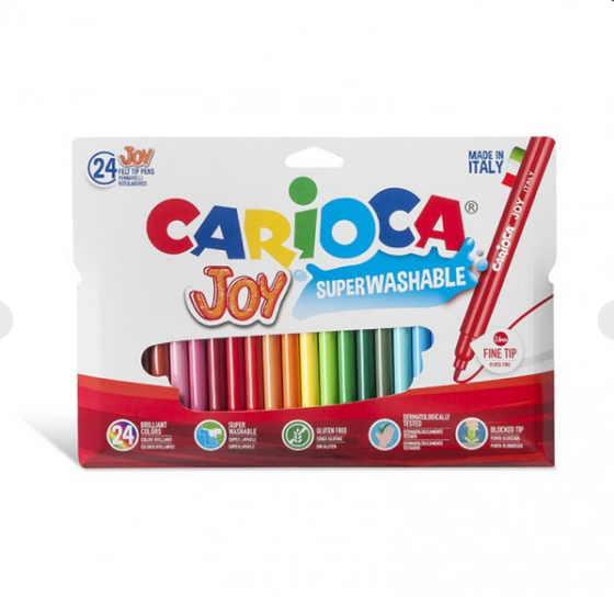 Marcadores finos Carioca Joy Estuche x 24 colores