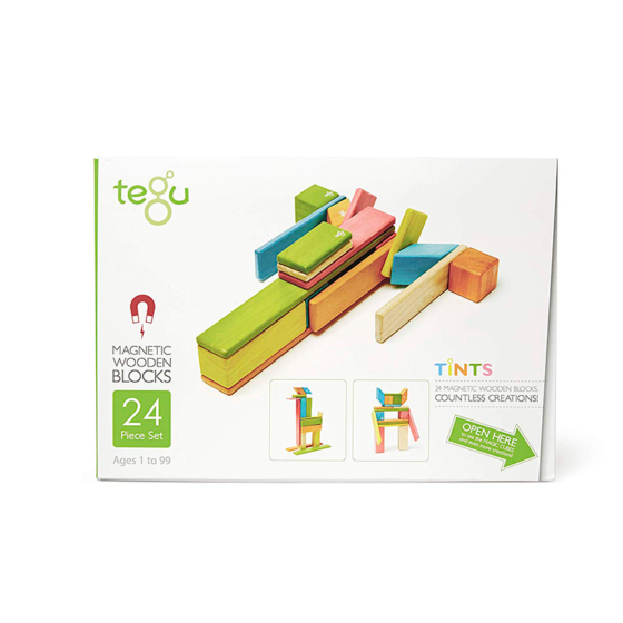 Tegu Juego de 24 piezas magnéticas de madera Tints