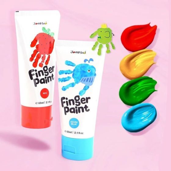 6 pinturas para dedos super fácil de lavar jar meló - Imagen 2