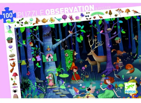 Puzzle De Observación Bosque Encantado 100 Piezas Djeco