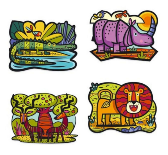 Láminas texturadas de animales para colorear - Imagen 3