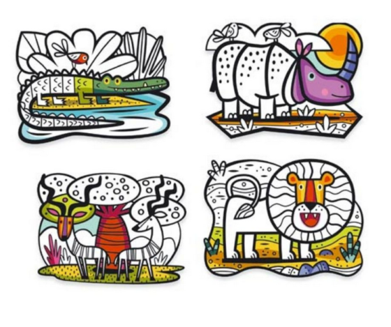 Láminas texturadas de animales para colorear - Imagen 2