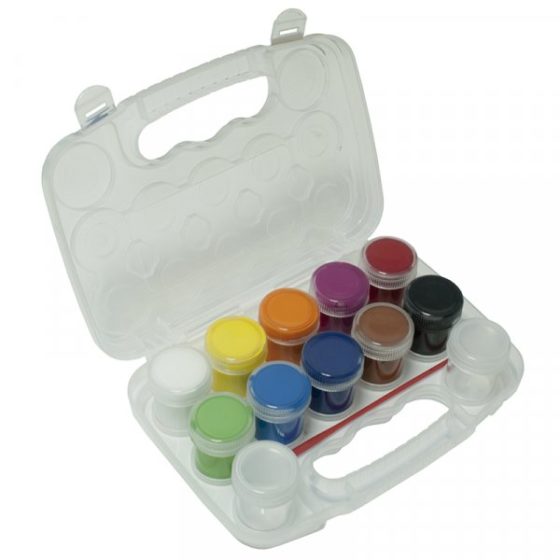 Estuche de témperas solubles en agua y pincel x 12 frascos - Campus University