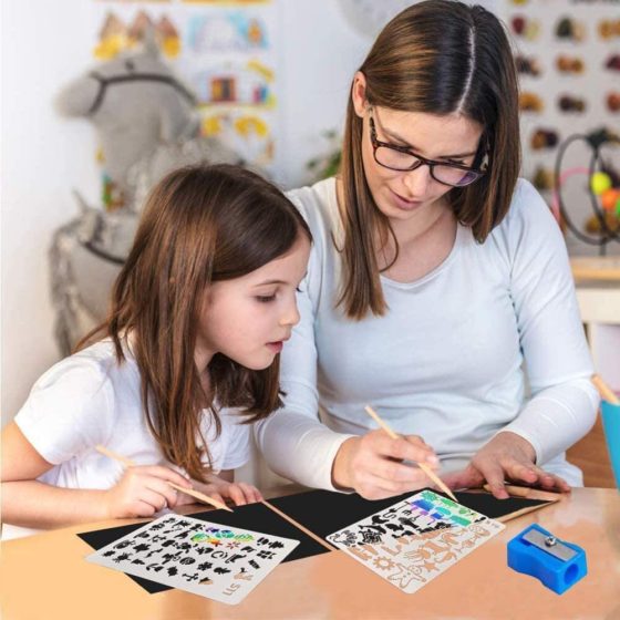 Scratch Láminas arcoíris para raspar con accesorios - Imagen 5