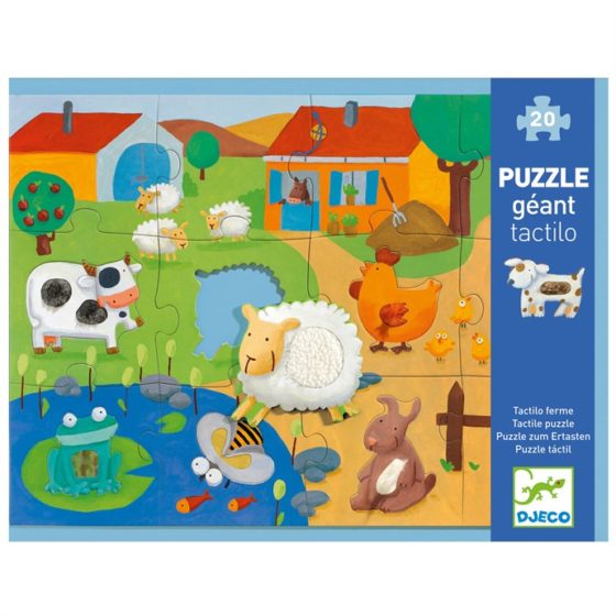 Puzzle táctil con texturas -  Animales de la granja - Djeco - Imagen 9