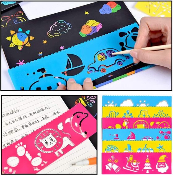 Scratch Láminas arcoíris para raspar con accesorios - Imagen 3