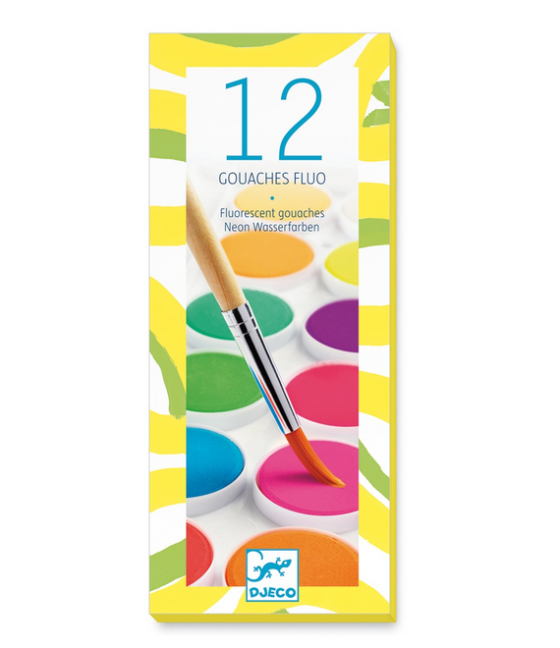 Acuarelas x12 colores fluor