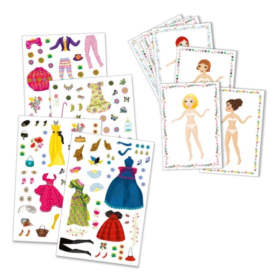 Stickers reutilizables para vestir muñecas Djeco - Imagen 4