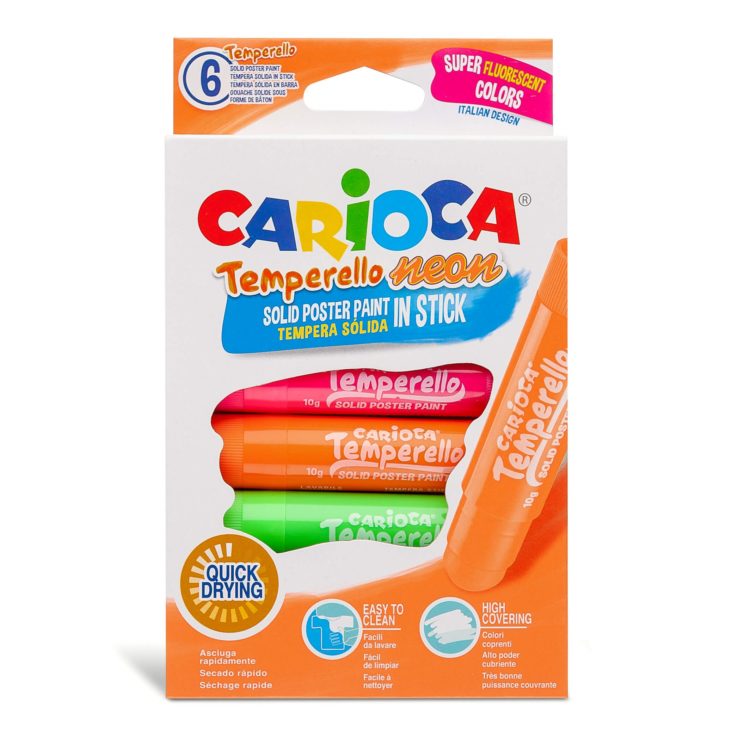 TEMPERELLO 6 témperas sólidas colores neón