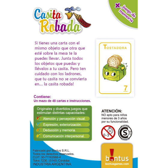 Juego de cartas Casita Robada - Bontus - Imagen 2