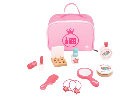 Set de belleza con accesorios en madera