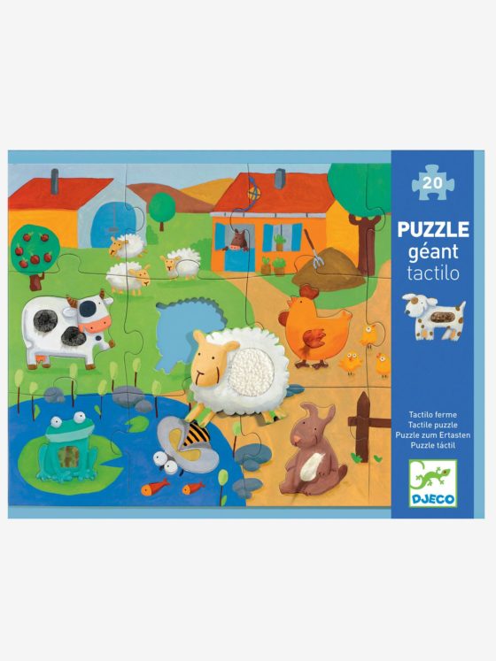 Puzzle táctil con texturas -  Animales de la granja - Djeco