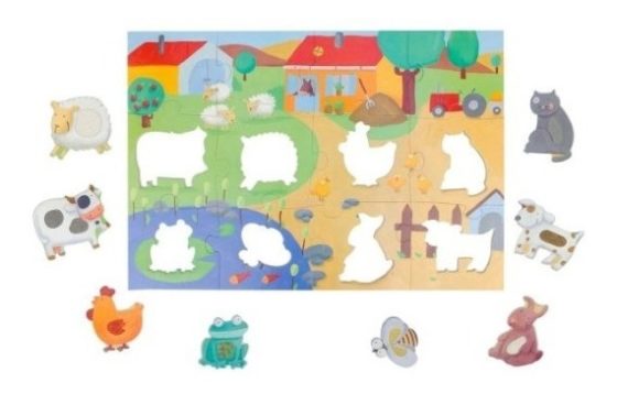 Puzzle táctil con texturas -  Animales de la granja - Djeco - Imagen 13