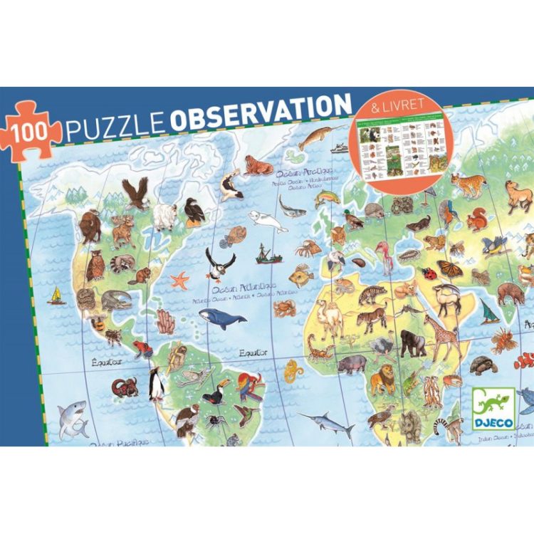 Puzzle animales del mundo 100 Piezas Djeco
