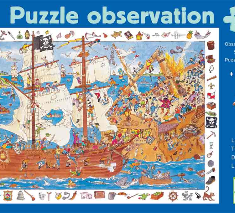 Puzzle de Observación Piratas 100 Piezas Djeco