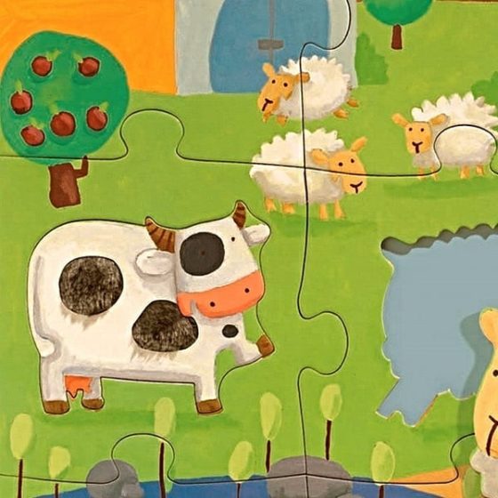 Puzzle táctil con texturas -  Animales de la granja - Djeco - Imagen 5