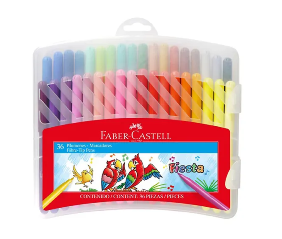 Faber-Castell Marcadores Fiesta Con Estuche - 36 Colores