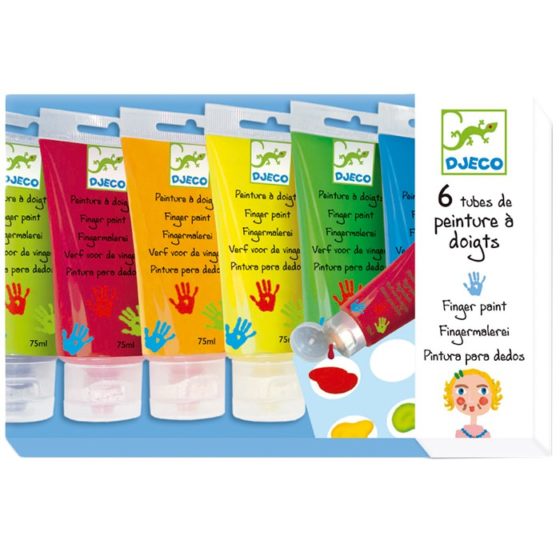 Pinturas de dedo - Djeco - x6 colores básicos - Imagen 2