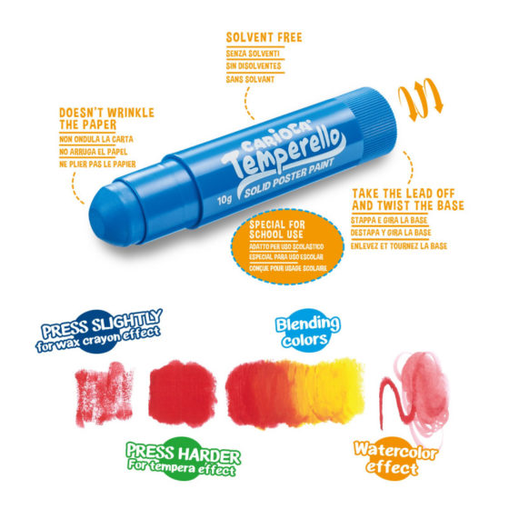 TEMPERELLO 6 témperas sólidas colores clásicos - Imagen 3