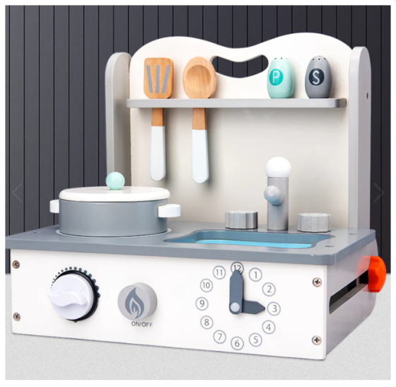 Cocina de madera plegable con accesorios