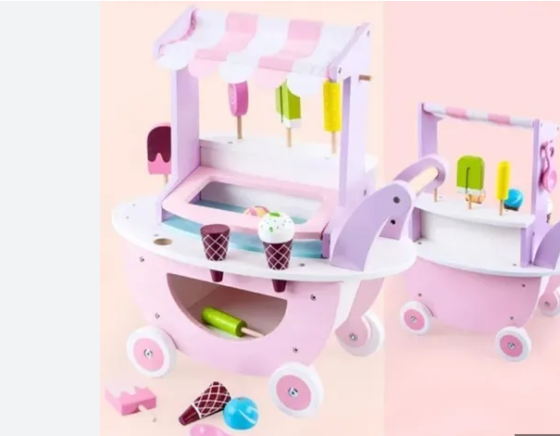 Carrito de helados en madera - Imagen 2