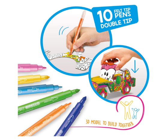 Auto Para Armar Y Colorear Carioca Pop-up 3d - Imagen 2