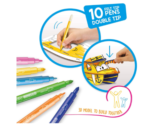 Bote para armar y colorear Carioca pop-up 3D - Imagen 2