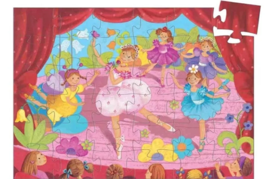 Puzzle silueta La bailarina y la flor de Djeco - Imagen 2
