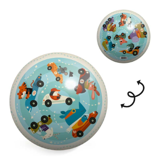 Pelota animales en vehículos Djeco 22 cm - Imagen 2