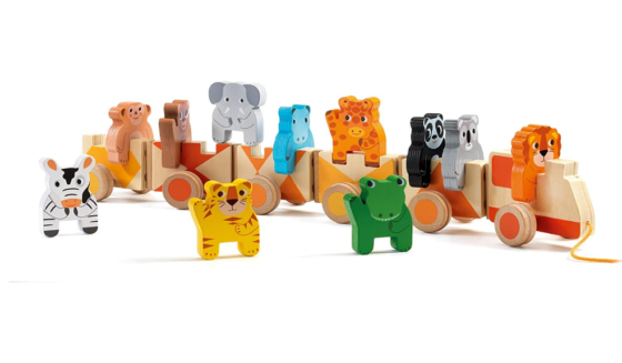 Tren con animales en madera Trainimo Jungle Djeco