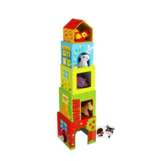 Cubos apilables con animales de la granja