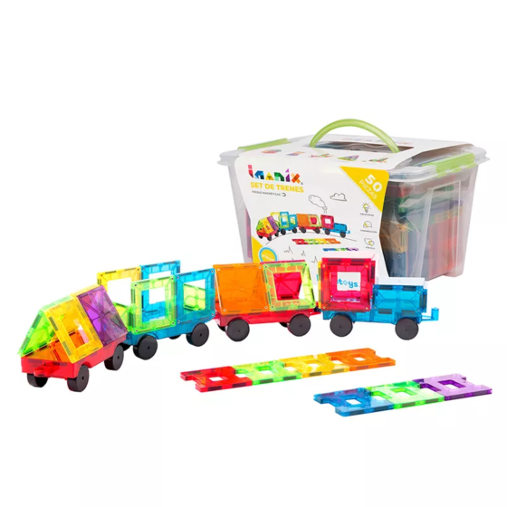 IMANIX TRENES - Set 50 piezas + 10 clicks de regalo en balde