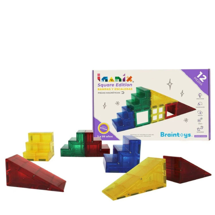 IMANIX SET RAMPAS Y ESCALERAS - Set 12 piezas magnéticas
