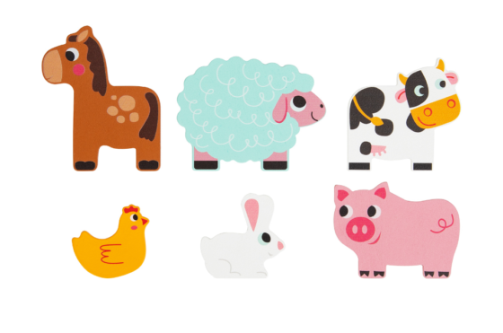 Puzzle encastre animales de la granja en capas de madera - Imagen 5