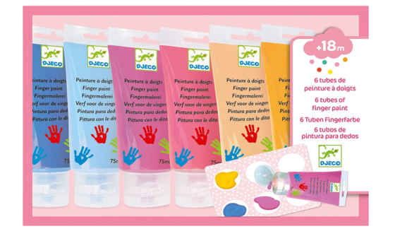Pintura de dedo Djeco x6 colores pasteles
