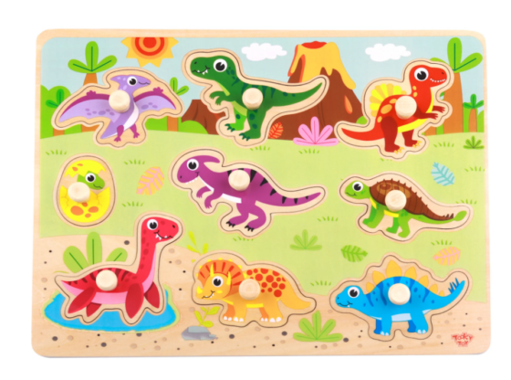 Puzzle encastre en madera Dinosaurios