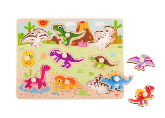 Puzzle encastre en madera Dinosaurios - Imagen 2
