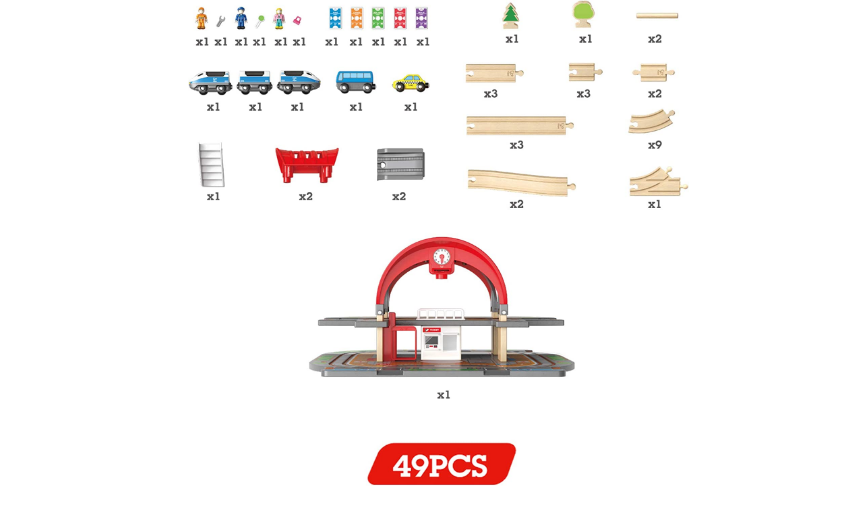 Station De Train Sonore Et Lumineuse Hape - Compatible Rails En Bois - Enregistrement Personnalisé & Feux Clignotants