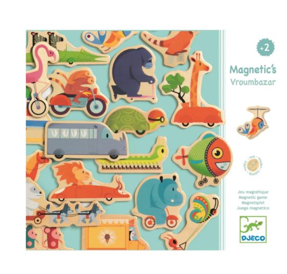 Juego magnético animales en vehículos Djeco