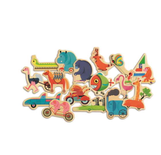 Juego magnético animales en vehículos Djeco - Imagen 2