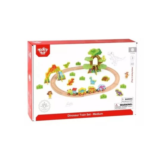 Pista de tren con dinosaurios - Imagen 4