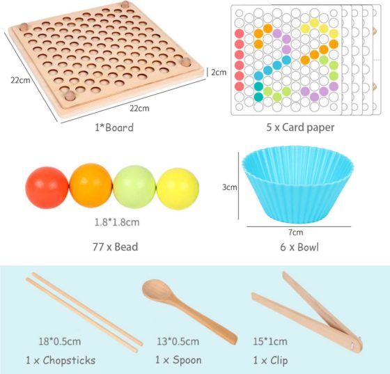 Tablero de cuentas para trabajar cantidades, colores y motricidad. - Imagen 5