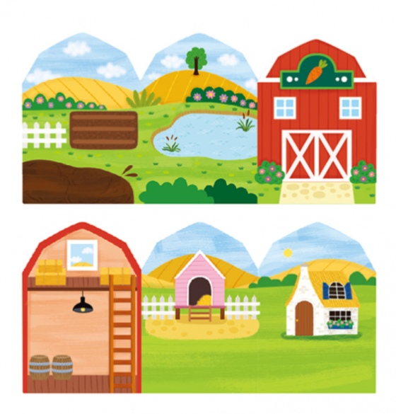 Juego de stickers reutilizables acolchonados- animales de la granja - Imagen 4