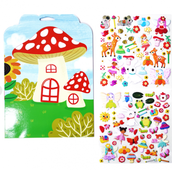 Juego de stickers reutilizables acolchonados hadas - Imagen 2