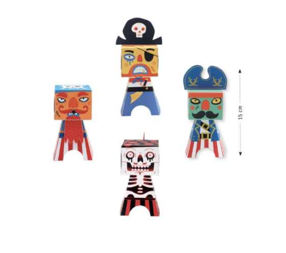 Crea piratas en 3D de papel - Djeco - Imagen 2