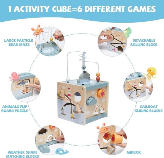 Cubo Actividades de Madera 6 en 1 - Imagen 2
