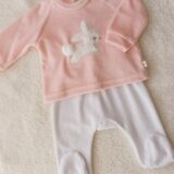 Conjunto Plush, pelele + buzo - Conejita pompón - 100% Algodón