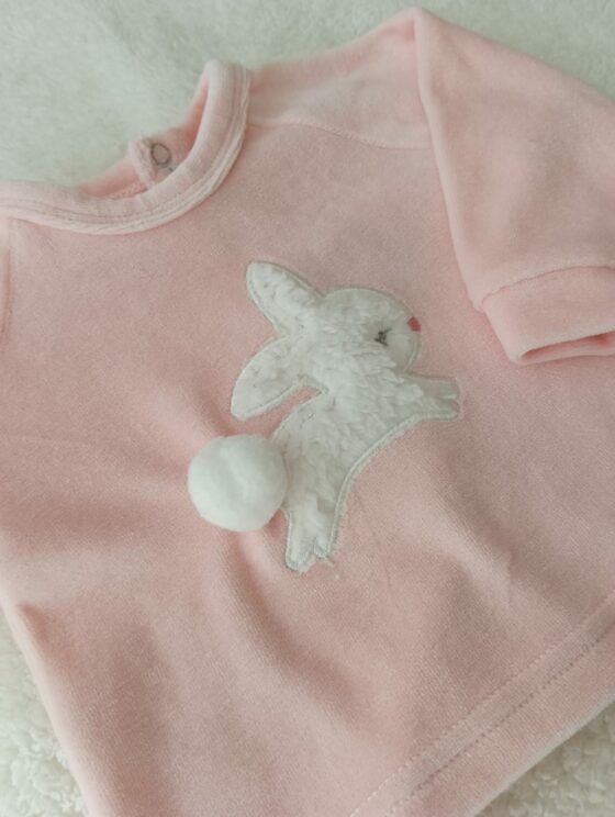 Conjunto Plush, pelele + buzo - Conejita pompón - 100% Algodón - Imagen 3