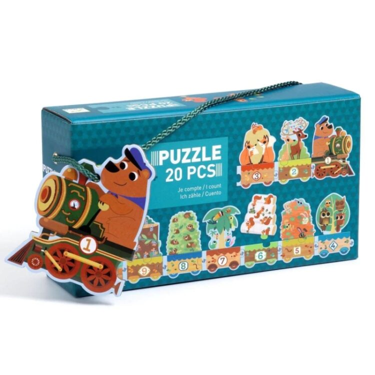 Puzzle 20 piezas - Tren de animales - Djeco
