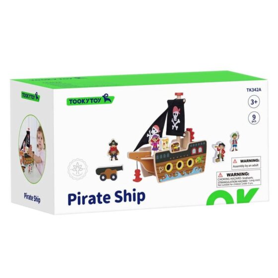 Barco Pirata en madera - Tooky Toys - Imagen 2